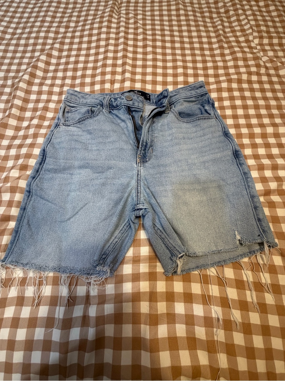 Women Light Blue Denim Cut-Off Shorts